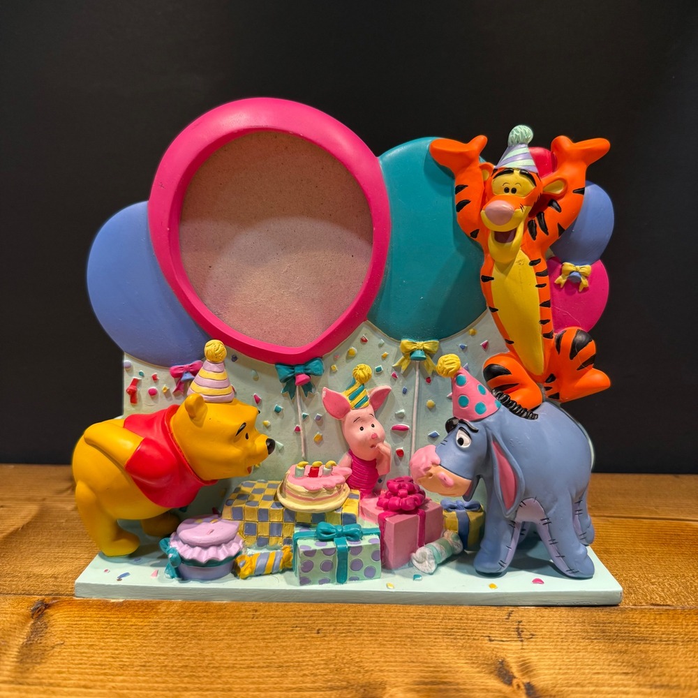 Vintage Disney Winnie the Pooh Birthday Photo Frame Pooh Tigger Piglet Eeyore